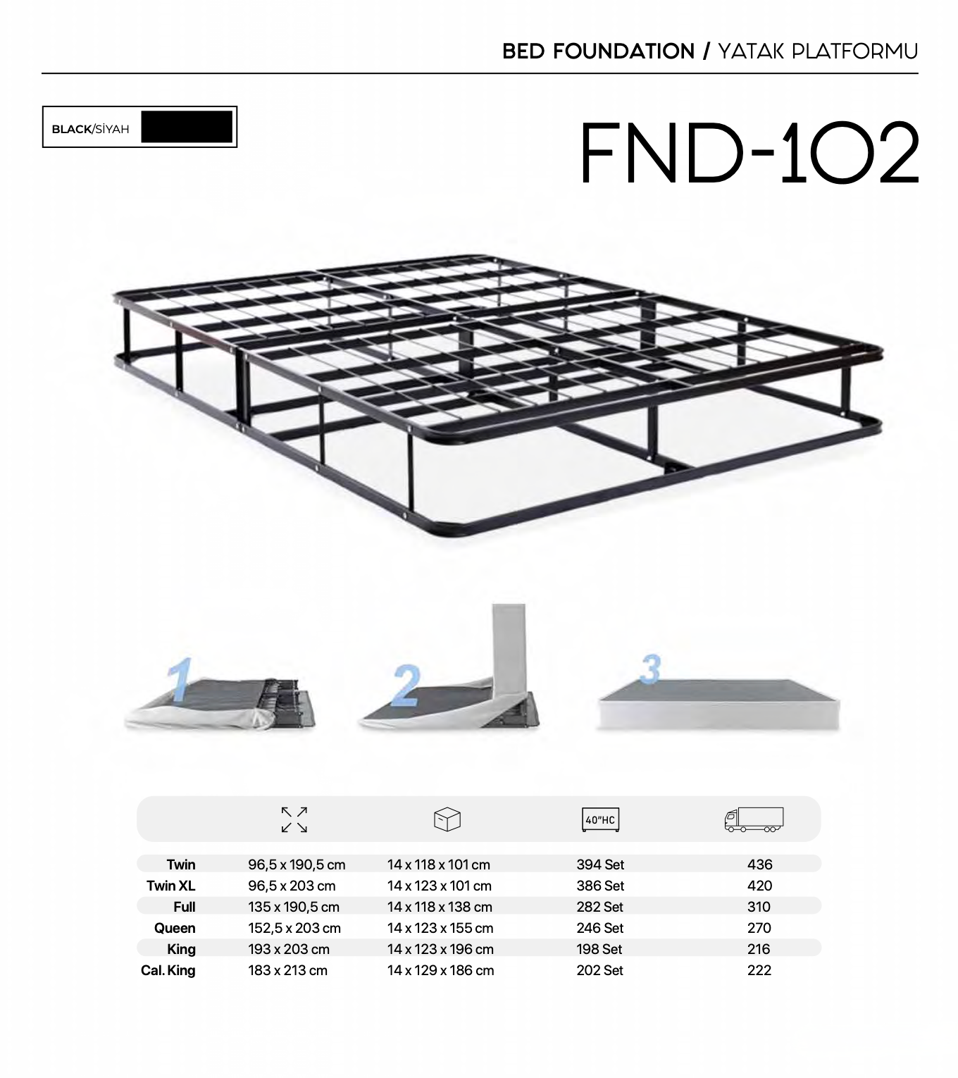 Metal Yatak Platformu – FND-102
